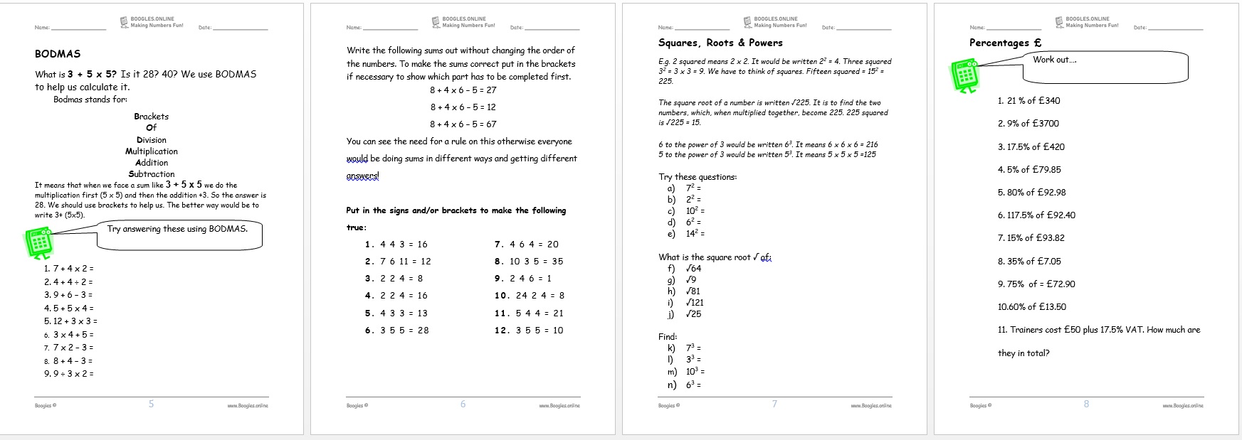 Workbook 3 Pages 5-8