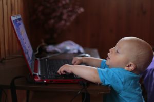 kid, notebook, computer